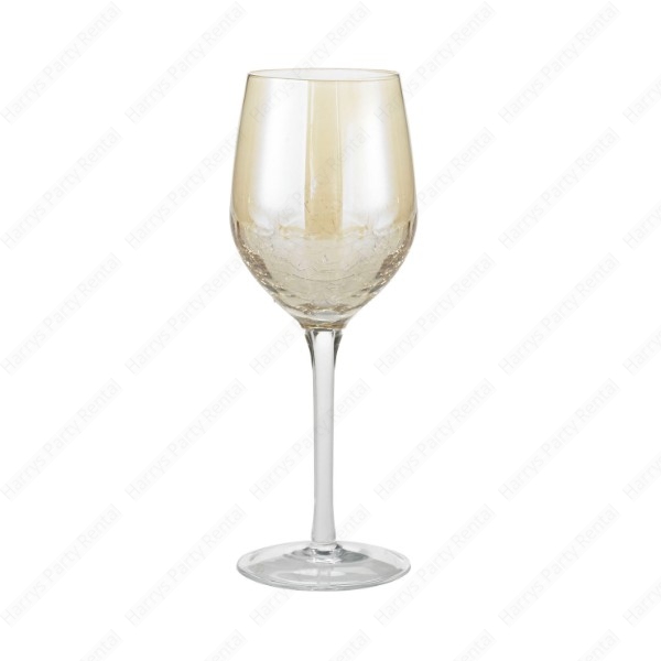 Gold Crackle Wine Glass (12 oz)