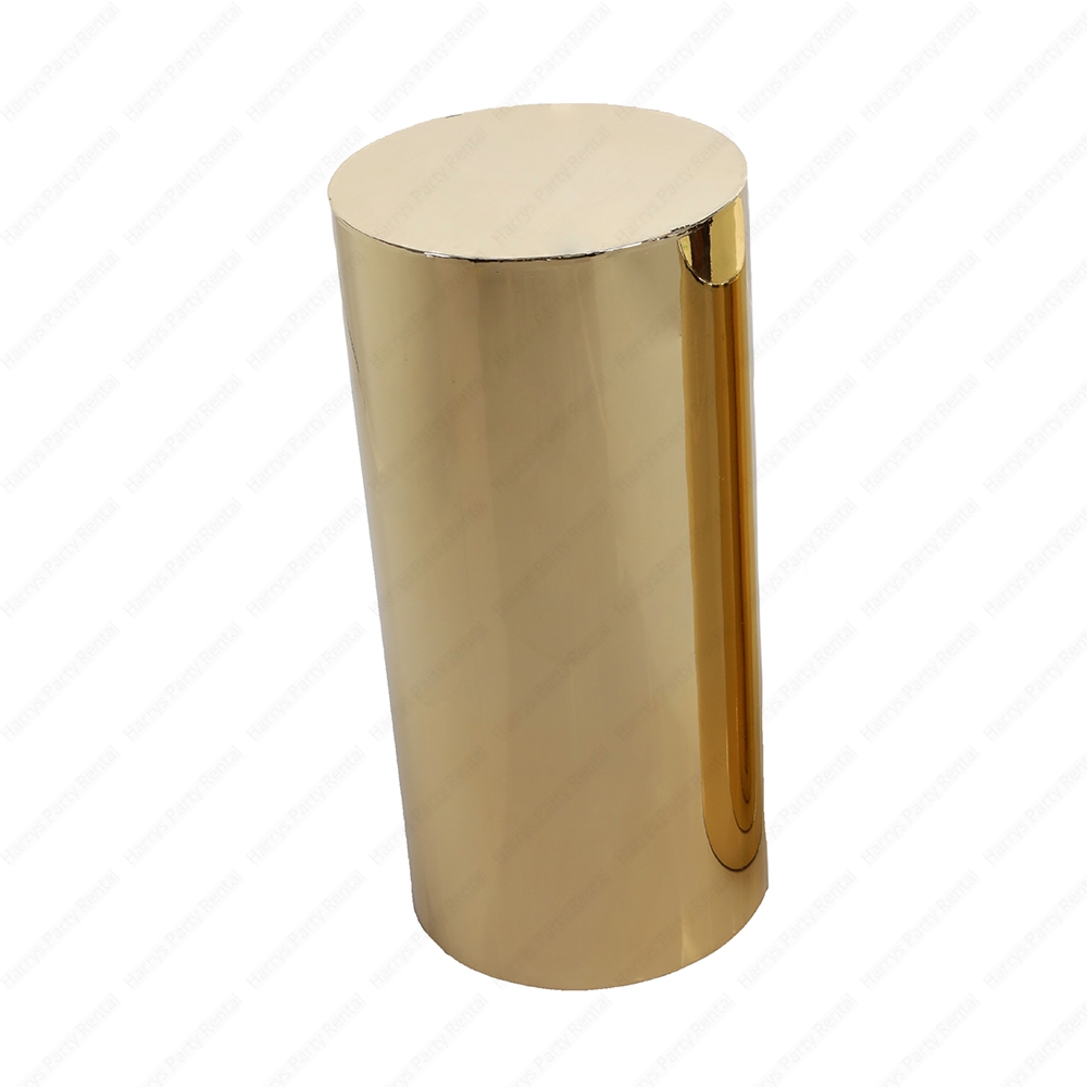 36″ High Gold Cylinder | Harry's Party Rental